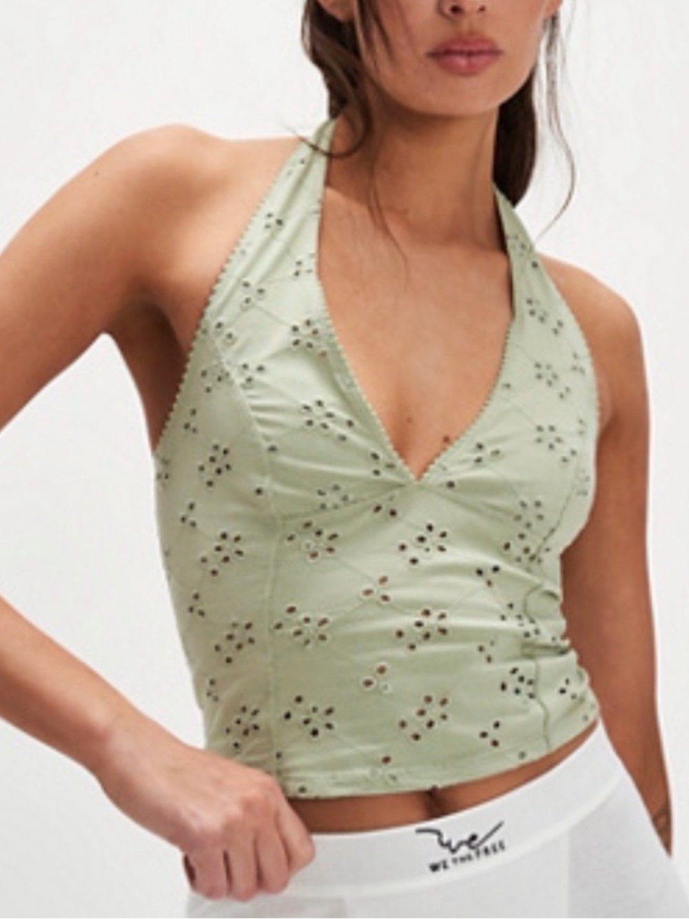 NWOT free people full bloom halter tank sage XS